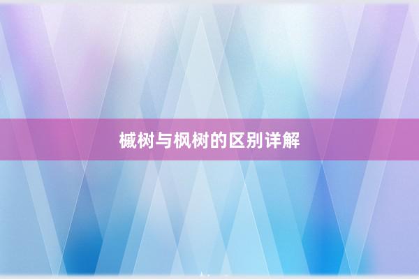 槭树与枫树的区别详解